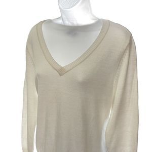ONE A V-neck sweater XL ribbed bottom band
